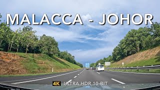 Driving Malacca Johor in 4K Ultra HD  Alor Gajah to Yong Peng Malaysia [upl. by Artamas240]