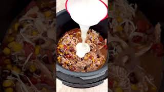 LIGHTENED UP CRACK CHICKEN CHILI  healthy crockpot chicken recipe [upl. by Eibreh]