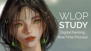 Wlop Study 2  Digital Painting Real Time Process CSP [upl. by Vaasta]