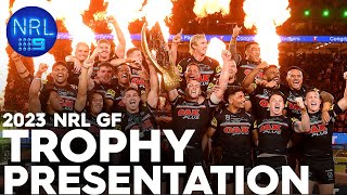 2023 NRL Grand Final trophy and Clive Churchill medal presentation  NRL on Nine [upl. by Hazel]