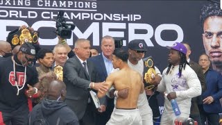 BREAKING GERVONTA quotTANKquot DAVIS PUSHES ROLANDO quotROLLYquot ROMERO OFF STAGE [upl. by Ordnajela]