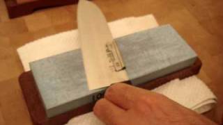 Sharpening Knives with Whetstones CHEFS Demo [upl. by Ardnaid]