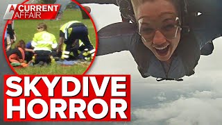 Terrifying moment skydivers parachute fails to open  A Current Affair [upl. by Aicekal]