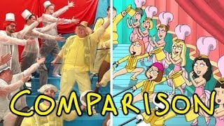 Family Guy Live Action Intro Homemade  Side by Side Comparison [upl. by Nosirrag9]