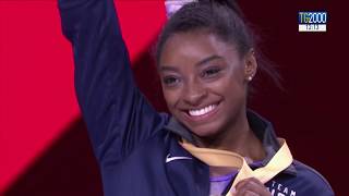 Ginnastica gli ori di Simone Biles la più medagliata della storia [upl. by Alig105]