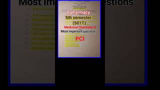 b pharmacy  5th sem BP501T  Medicinal Chemistry2  Most important questions ⁉️ [upl. by Atrebla]