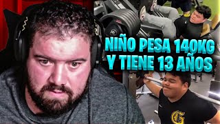 NIÑO DE 13 AÑOS COME 20 HUEVOS Y 2KG DE CARNE AL DÍA PESA 140KG  CUADRADOBIG [upl. by Sivolc]