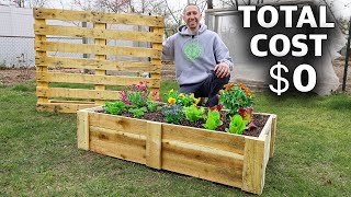 How to Build a Mini RAISED BED Using ONE PALLET FREE Backyard Gardening [upl. by Alfi364]