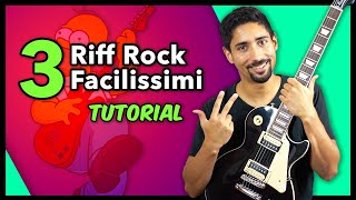 3 RIFF di Chitarra Rock FACILI che hanno fatto la storia  Tutorial [upl. by Marguerite]