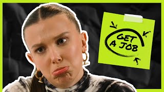 Millie Bobby Brown Requests Donkeys amp Dirty Carrots in her Office  Get A Job [upl. by Yasdnyl]