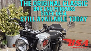 BSA Gold Star amp THE ORIGINAL AND BEST multifunction stainless steel bar end mirrors since 1934 [upl. by Akiria]