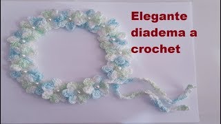 Diadema de flores tejidas a crochet paso a paso  para bebe niñas y mujer [upl. by Iad]