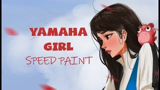 Draw with me 🥰 YAMAHA GIRL 🥰 Photoshop speedpaint [upl. by Novhaj157]