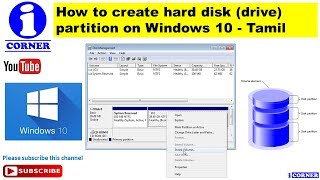 How to create hard disk drive partition on Windows 10  Tamil [upl. by Warila]