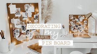 Decorating my Travel Pin Board  Pin Board Decoration Idea  Canon Selphy Printer [upl. by Jeanna]