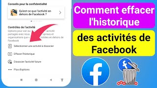 Comment effacer lhistorique des activités Facebook 2023  Facebook Effacer lhistorique [upl. by Leclair]