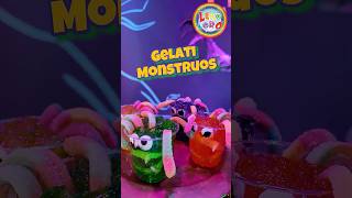 ¡Prepara Gelati  Monstruos facil rápido y divertido HalloweenSnacks Shorts Halloween Recetas [upl. by Ailero]