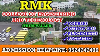 RMK College of Engineering and Technology Cutoff2023 tnea2024 [upl. by Nhojleahcim]