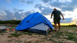 Acampando solo en la isla Pesca y cocina PESCA URBANA outdoor [upl. by Lakin]