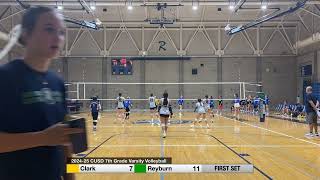 202425 CUSD 7th Grade Varsity Volleyball Clark vs Reyburn 102224 [upl. by Nevear411]