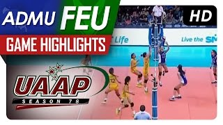 UAAP 78 WV FEU vs ADMU Game Highlights  February 10 2016 [upl. by Bohi]