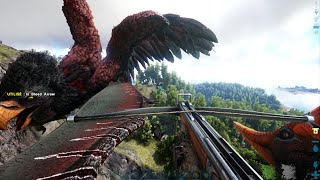 ARK Survival Evolved  Hunting Harpagornis on Geosternbergia mounted aerial hunt [upl. by Trygve]