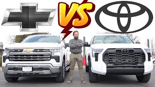 2024 Chevy Silverado vs 2024 Toyota Tundra Does Japan Build A Better Truck [upl. by Sedgewake]