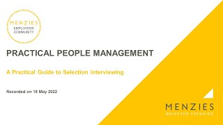 A Practical Guide on Selection Interviewing [upl. by Schilit]