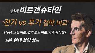 5 비트겐슈타인 3분 현대철학 전기 vs 후기 철학 완전 분석 가족 유사성 정리 그림이론 언어용도이론 소쉬르 라캉 롤랑바르트 구조주의 논리철학논고 후기구조주의 [upl. by Katheryn]