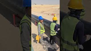 Pipeline Pigging and internal Cleaning part1 pipelining pipelineconstruction shortvideo pigging [upl. by Ahtiuqal]