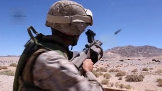 US Marines M32 Multiple Grenade Launcher Milkor MGL Live Fire [upl. by Haizek842]