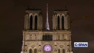 Notre Dame reopening light show Paris France 1272024 [upl. by Yrhcaz]