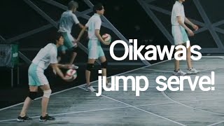 Engeki Haikyuu Oikawas jump serve in slow motion feat Asuma Kousuke [upl. by Guimar]