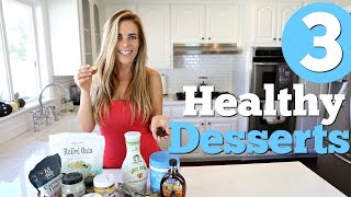 3 Quick amp Healthy DESSERT Ideas Cookies Protein Shake Almond Butter Cups [upl. by Yaluz113]