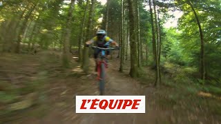 Kilian Bron en action filmé par un drone  Adrénaline  VTT [upl. by Ecissej]