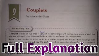 Couplets DAV Class 8 EnglishDAV Class 8 English Chapter 9 Couplets FullStudy With Deep [upl. by Araed]