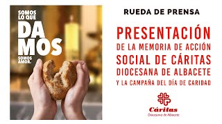 Rueda de Prensa Cáritas Diocesana de Albacete Día de la Caridad 2022 [upl. by Ahsel26]