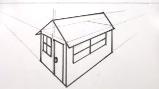 How to Draw a House 3D in Two Point Perspective  MAT [upl. by Llekcm293]