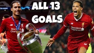 Virgil van Dijk All 13 Goals For Liverpool FC I 2021 2018 I [upl. by Jenni]