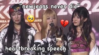 newjeans heartbreaking speech at the kgma [upl. by Nussbaum46]