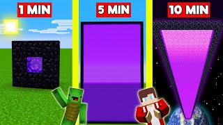 BIGGEST NETHER PORTAL Build Battle In Minecraft  NOOB VS PRO CHALLENGE  Maizen Mizen Mazien Parody [upl. by Nezam]