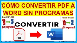 Cómo convertir PDF a WORD sin programasGuía 2024 [upl. by Ilatfan941]