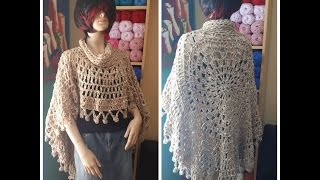 Crochet poncho redondo para principiantes [upl. by Fannie600]