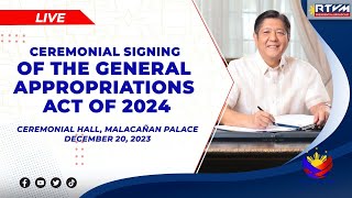 Ceremonial Signing of the General Appropriations Act of 2024 12202023 [upl. by Byrne176]