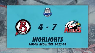 Diables Rouges de Briançon 47 Aigles de Nice  Highlights  Synerglace Ligue Magnus 202324 [upl. by Esirec786]