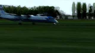 FSX Dash8 Majestic landing at Pécs Pogány Hungary [upl. by At]