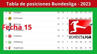 ✅Tabla de Posiciones y Resultados Hoy  Liga Alemana  Bundesliga ✅Fecha 15  2023 [upl. by Eniamrahc]