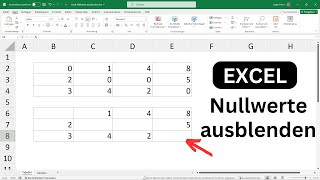 Excel Nullwerte ausblenden Nullwerte nicht anzeigen unterdrücken nicht darstellen [upl. by Standley180]