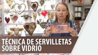 Técnica de servilleta sobre vidrio  De Todo En Casa [upl. by Agan]