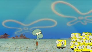 Squidward trying to get a pizza from 30 Spongebobs [upl. by Irrehc]